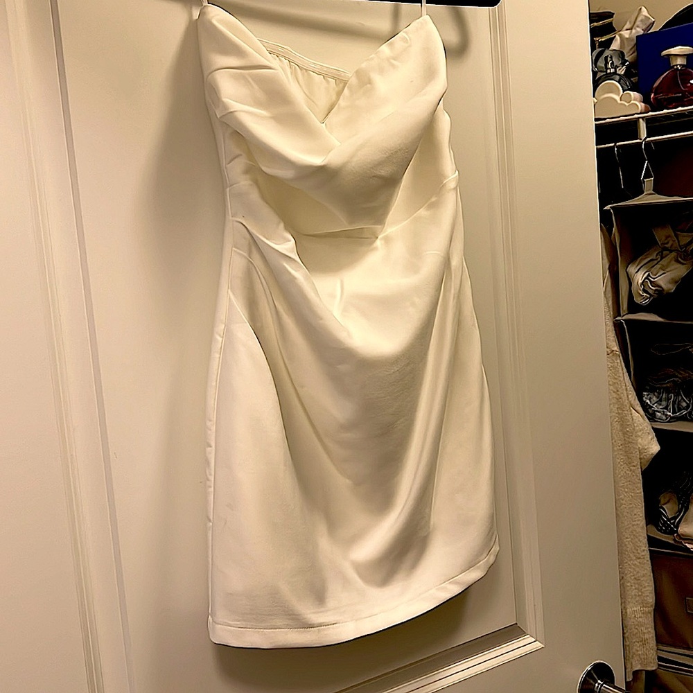 White tight mini dress